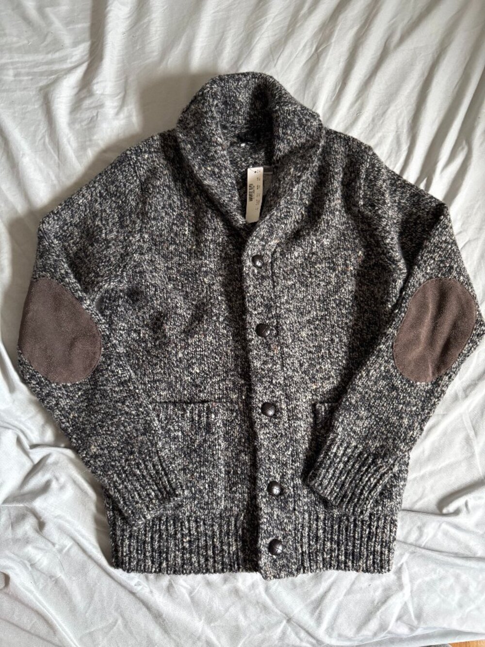 J.Crew Wool Cardigan Sweater Small Shawl Collar Knit Pockets $268